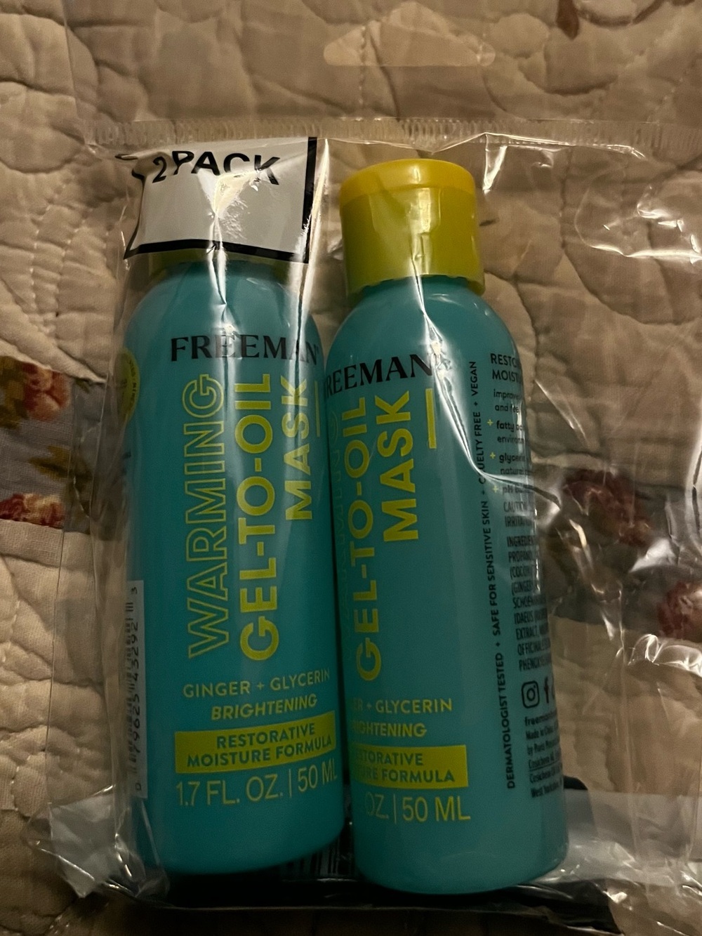 Freeman Warming Gel-to-Oil Mask - Brightening Ginger - Aqua & Yellow